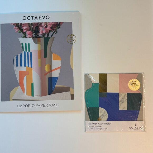 Octaevo Other - NWT Octaevo Paper Vases – Emporio & Mini Florero Set of 2 - Giftable